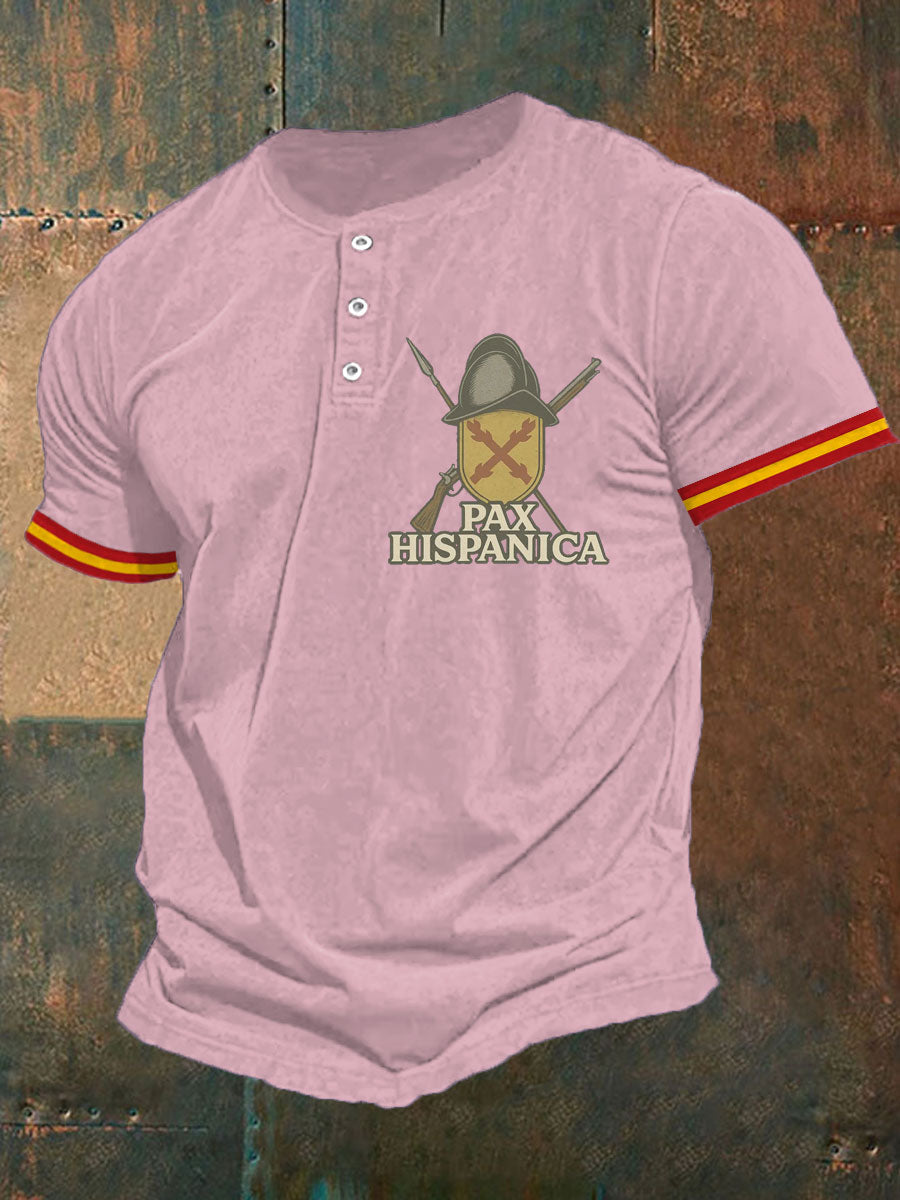 Hombres España Cruz de Borgoña Tercio Impreso Casual Tops