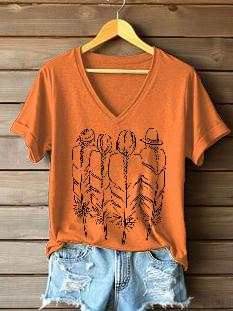 Las mujeres de cada niño importa camisetas con cuello en v