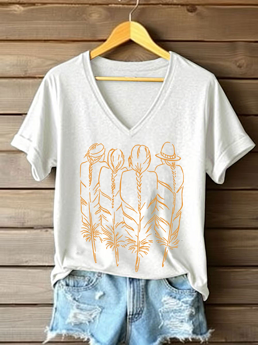 Las mujeres de cada niño importa camisetas con cuello en v