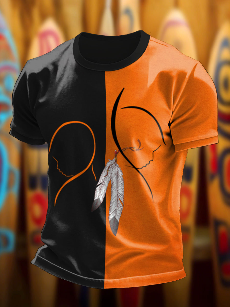 Camisetas anaranjadas del día de la camisa de los hombres