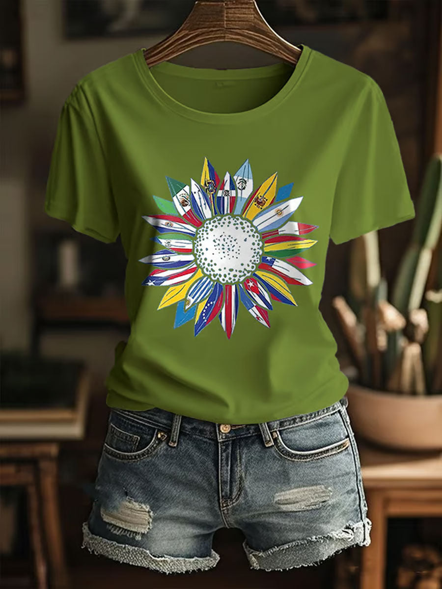 Camiseta con estampado del Mes de la Herencia Hispana para mujer