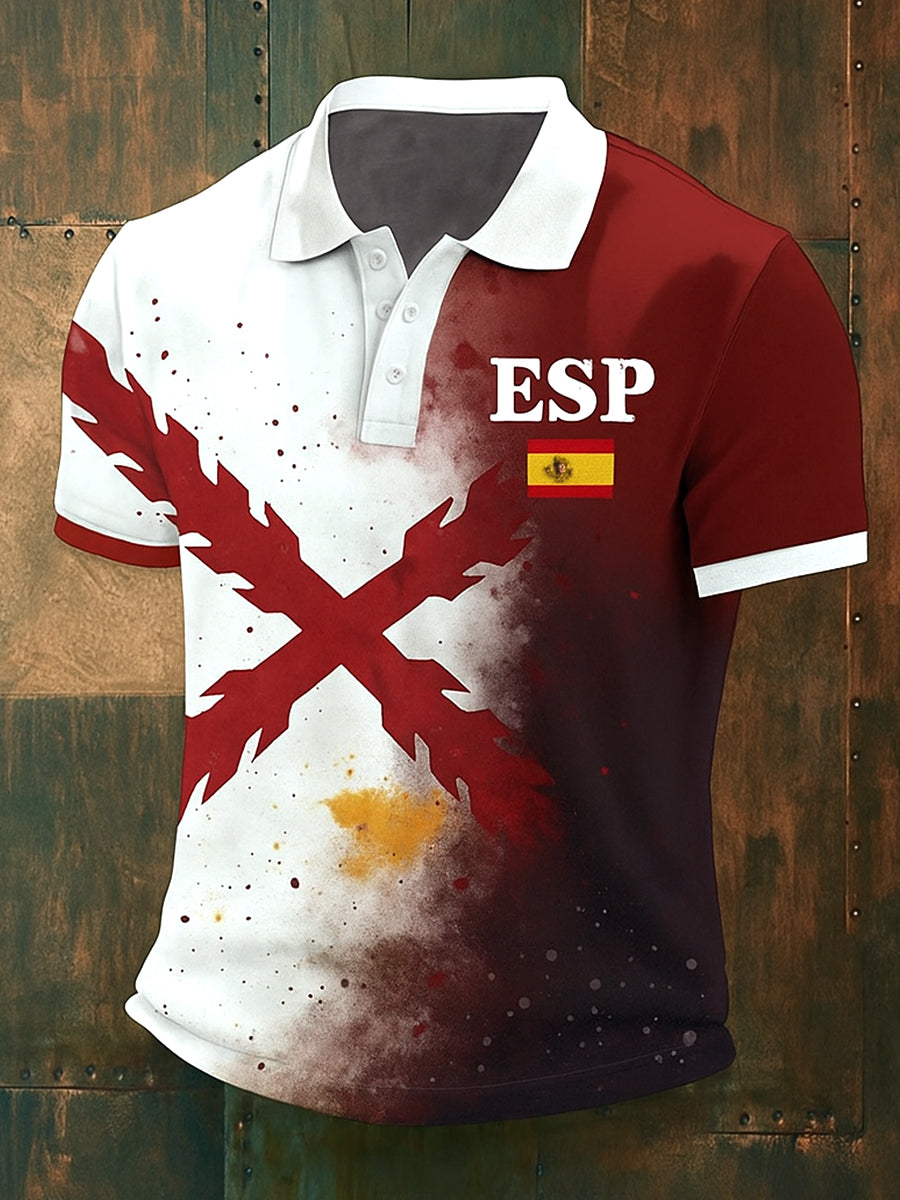 Elegante estampado floral retro con cuello en V patrón de algodón de punto de mediados de longitud de manga superior