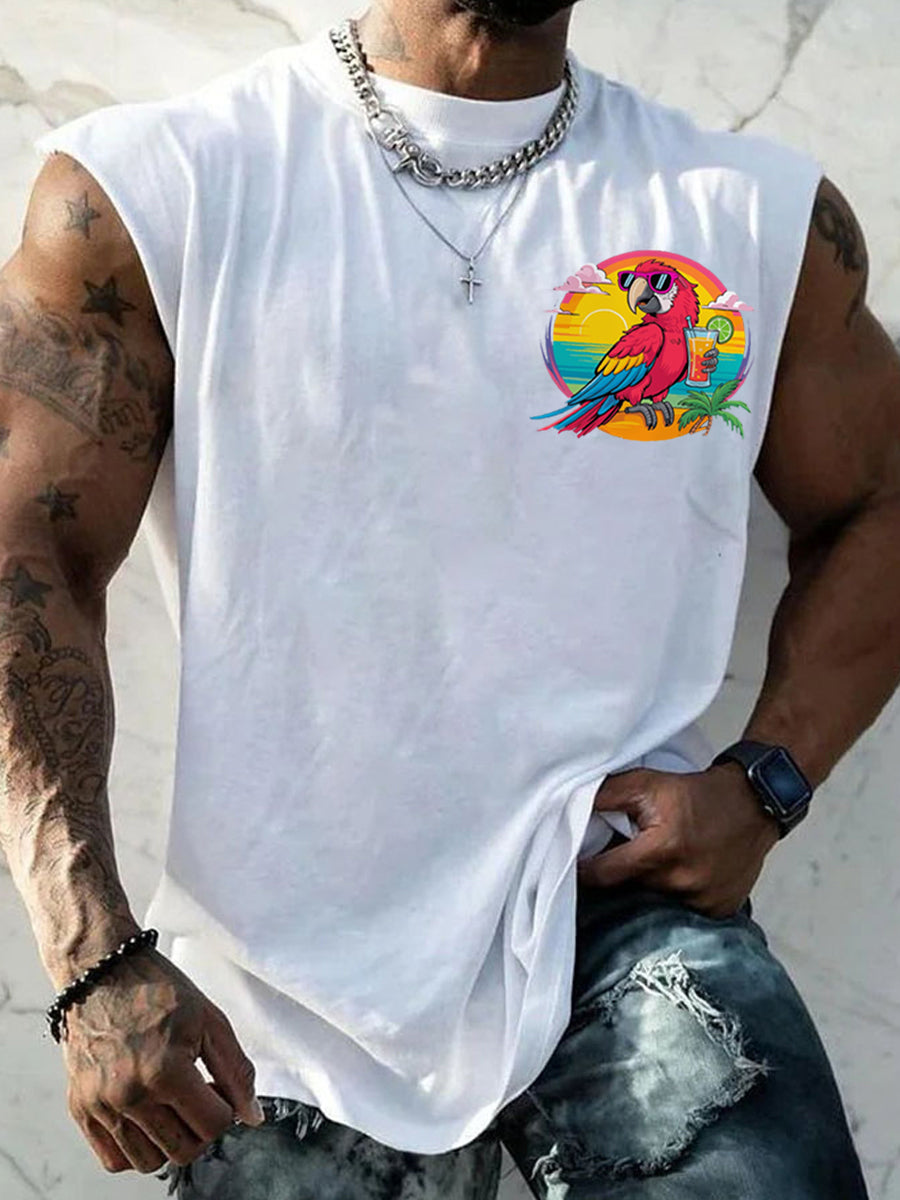 LI'm Retired It's 5 O'clock Everywhere Parrot Casual Tank Top para hombre