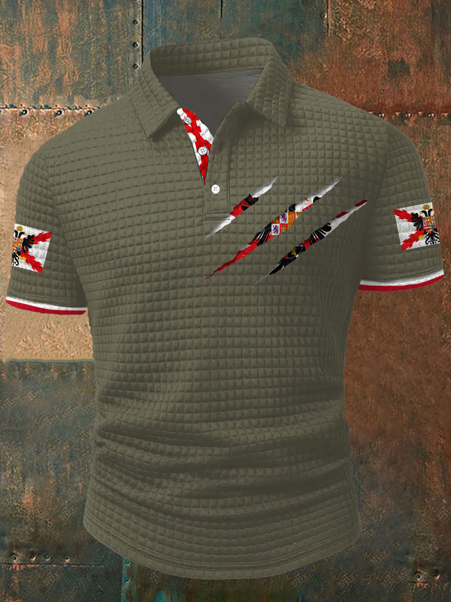 Cruz de España de Borgoña Tercio Impreso Casual Tops de los hombres