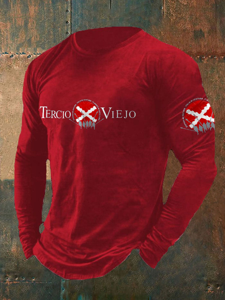 Cruz de España de Borgoña Tercio de los hombres imprimió la camiseta