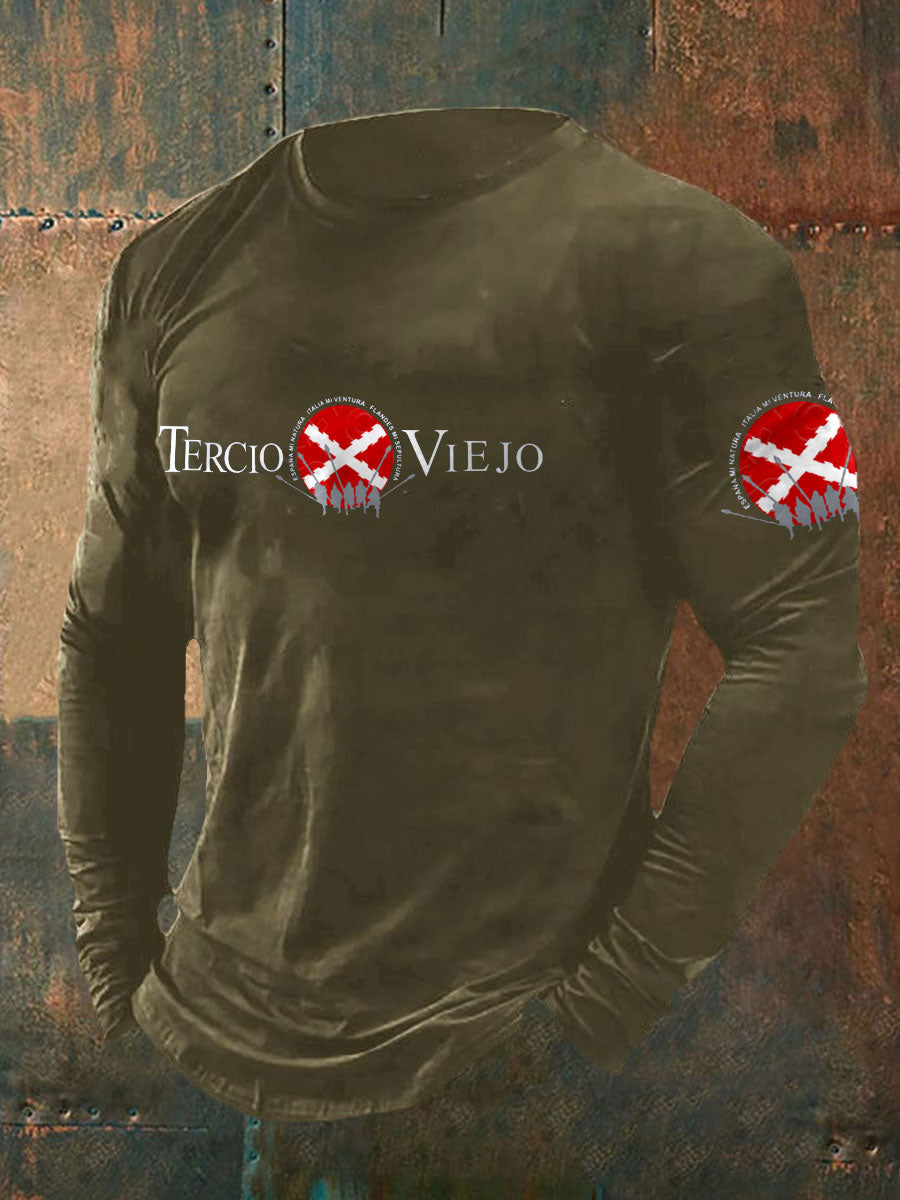 Cruz de España de Borgoña Tercio de los hombres imprimió la camiseta
