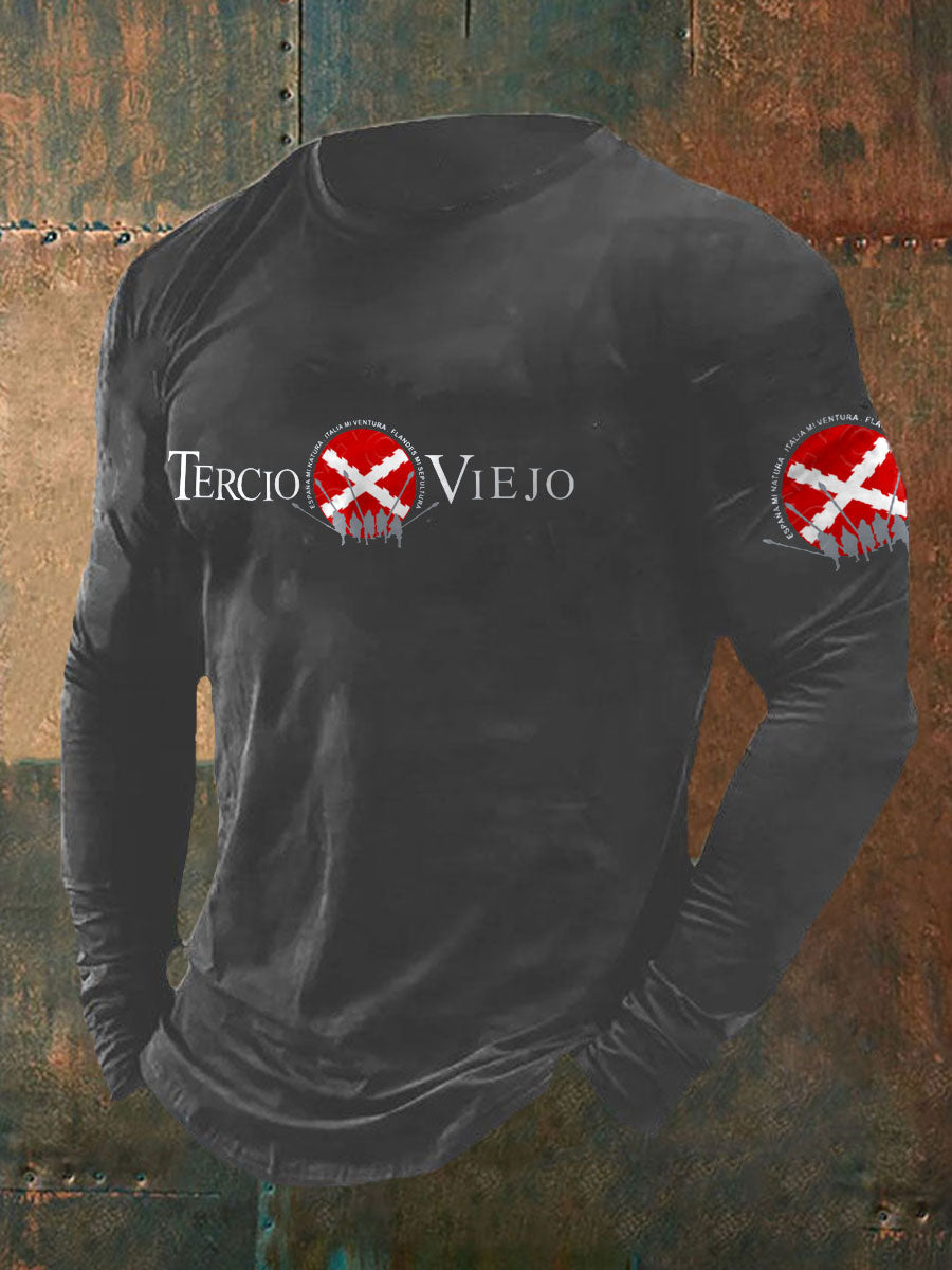 Cruz de España de Borgoña Tercio de los hombres imprimió la camiseta