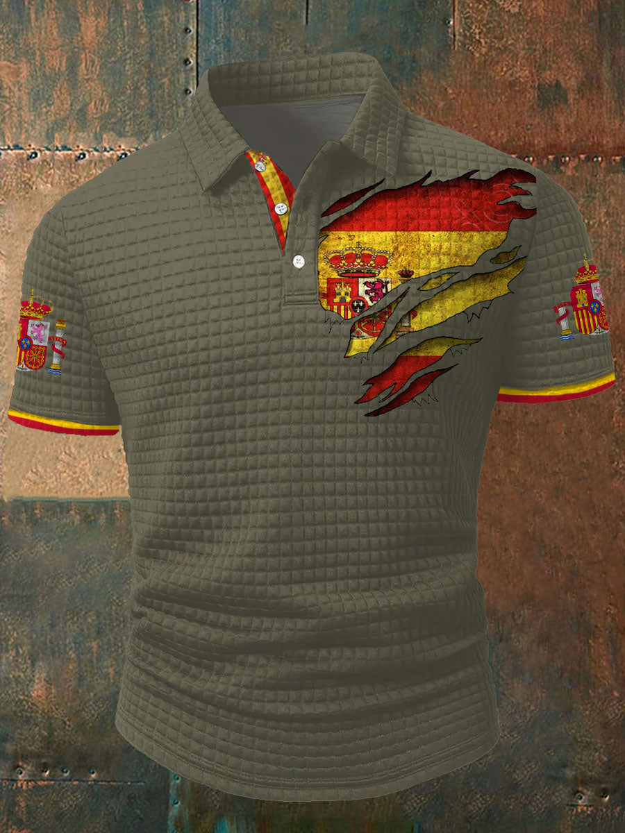 Tops casuales impresos de la bandera de España de los hombres