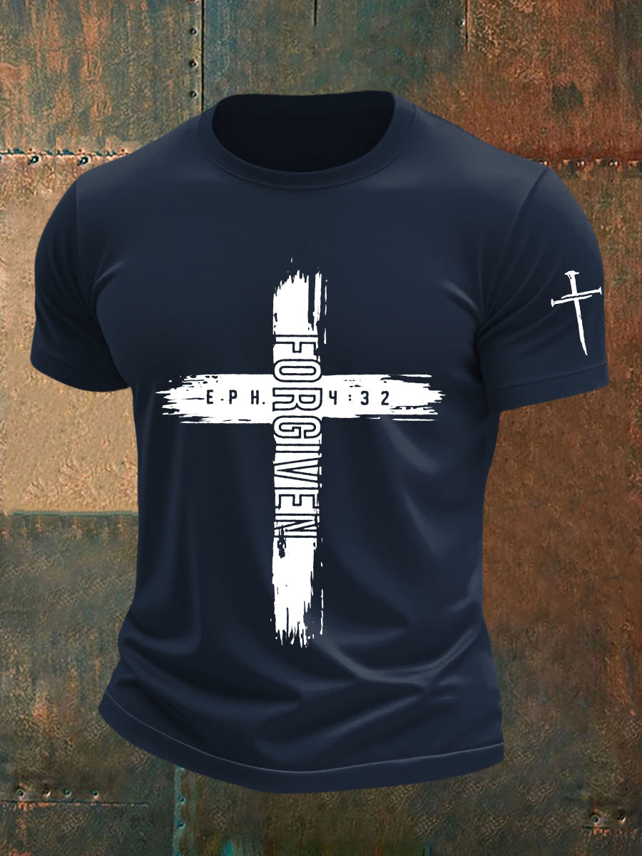 Camiseta de manga corta Forgiven Faith Cross para hombre