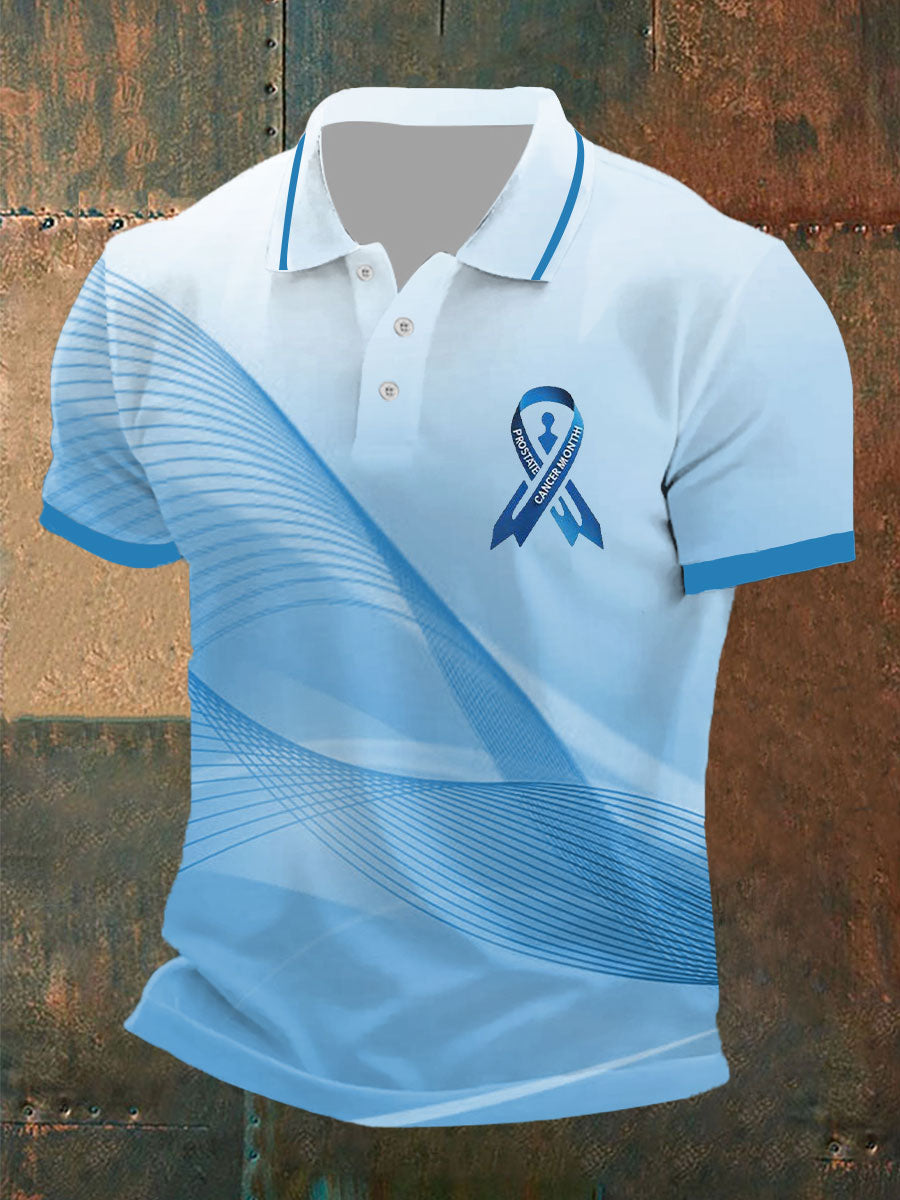 Top casual con estampado de conciencia de cáncer de próstata para hombres
