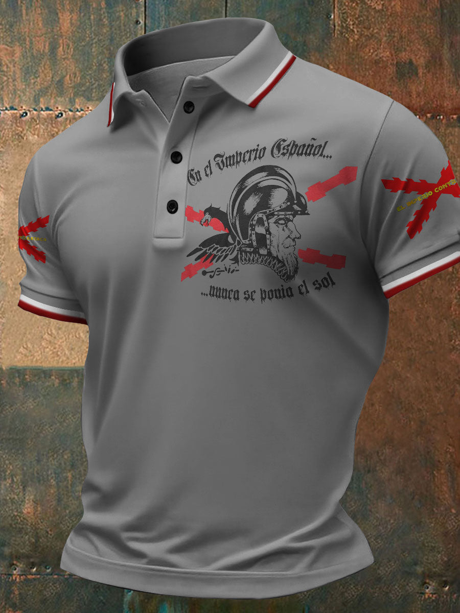 Hombres Cruz de Borgoña Tercio Impreso Casual Tops