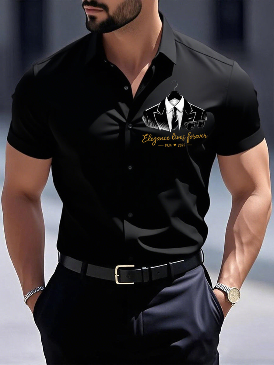 Camisa de manga corta para hombre Elegance Lives Forever