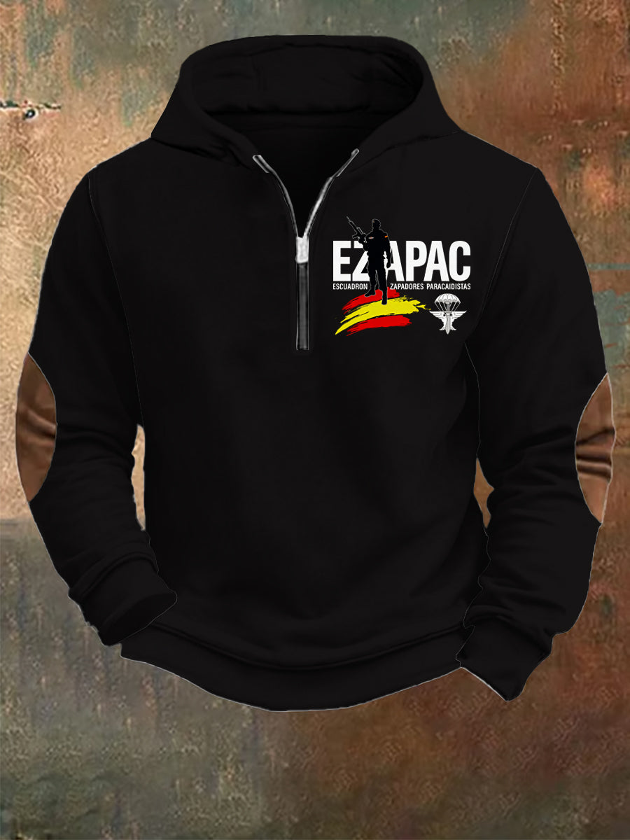 Hombres Retro Moda Casual Half-Zip Hoodie
