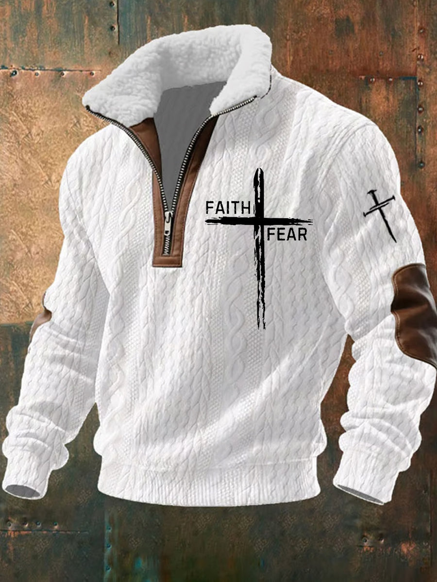 Sudadera Casual Vintage Art Faith para hombre