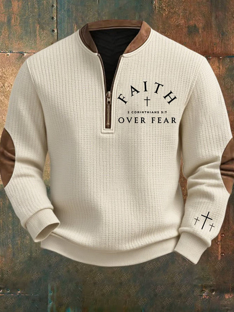 Sudadera Casual Vintage Art Faith para hombre