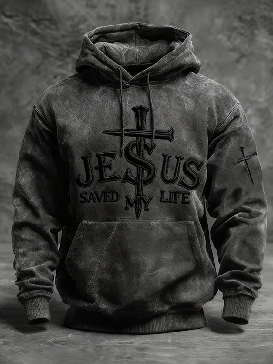 Hombres Vintage Art Faith Casual Hoodie