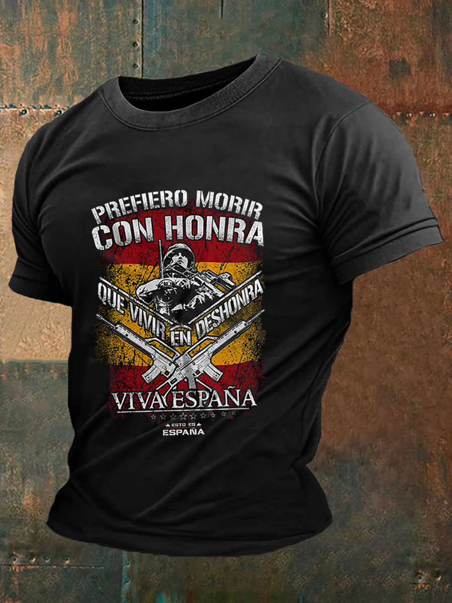 Camiseta vintage española de fe casual para hombre