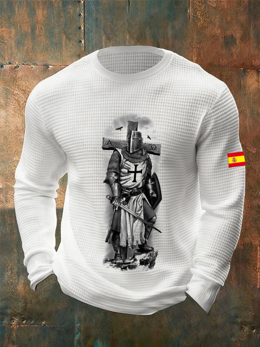 Hombre Vintage Español Moda Casual Manga Larga