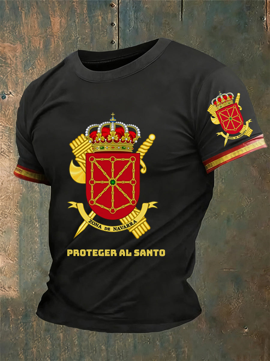 Camiseta vintage española de fe casual para hombre