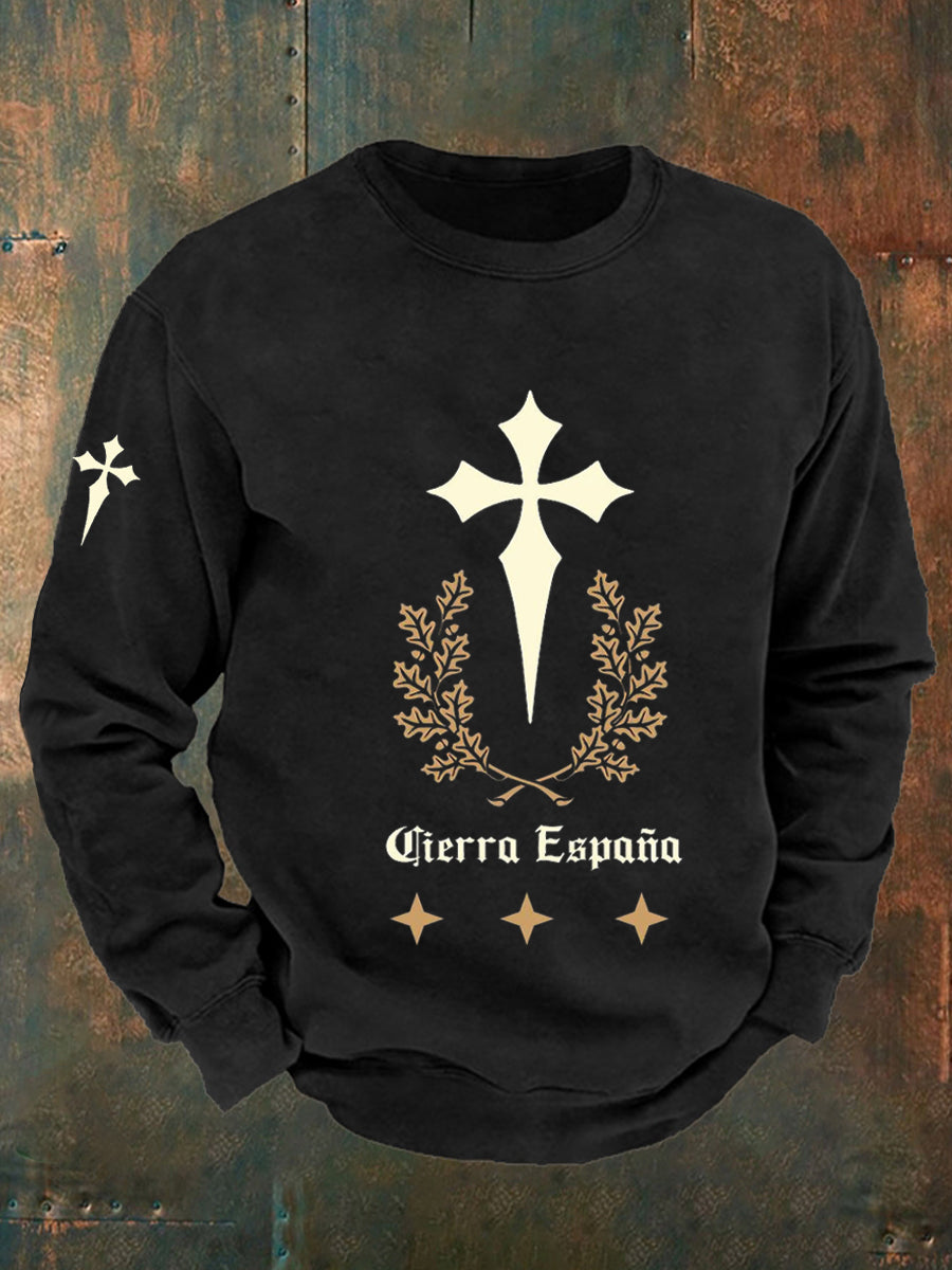 Hombres Retro Moda Casual Crewneck Sudadera