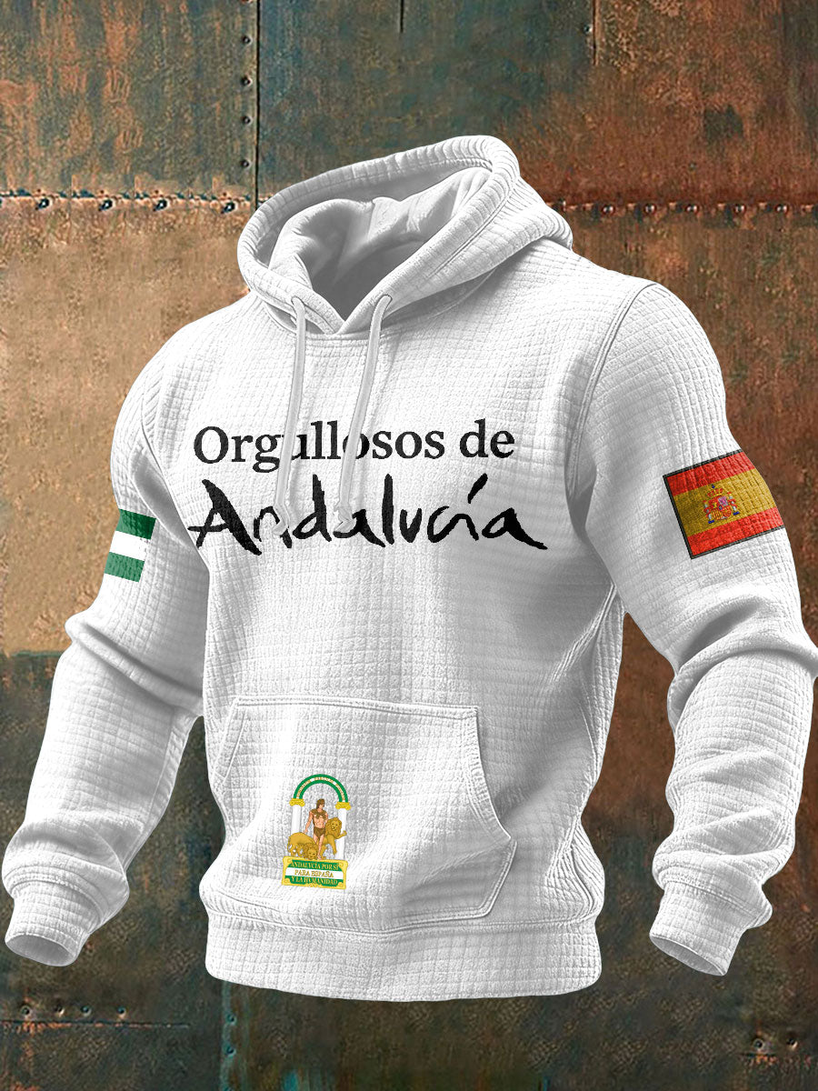 Sudadera con capucha España Andalucía Orgulloso Impreso para hombre