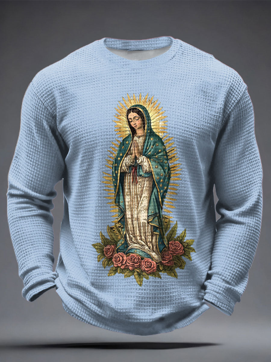 Los hombres de la Virgen María Arte Impreso Waffle Tops