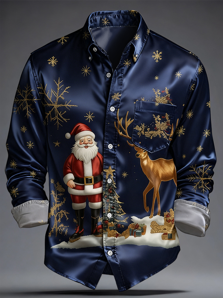 Arte de lujo de la Navidad de los hombres impreso Camisa