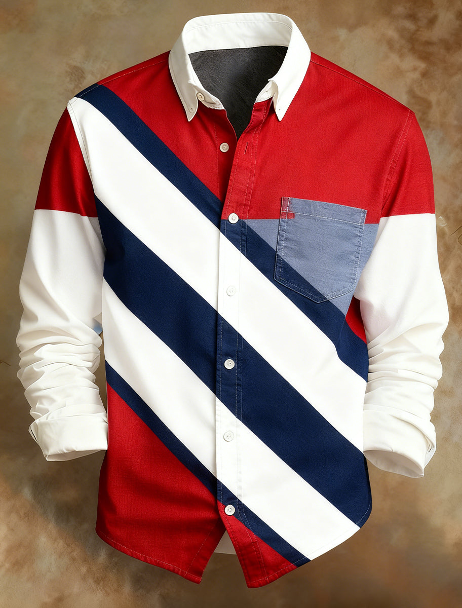 Camisa cómoda del estilo del negocio de la impresión retro del arte abstracto de los hombres