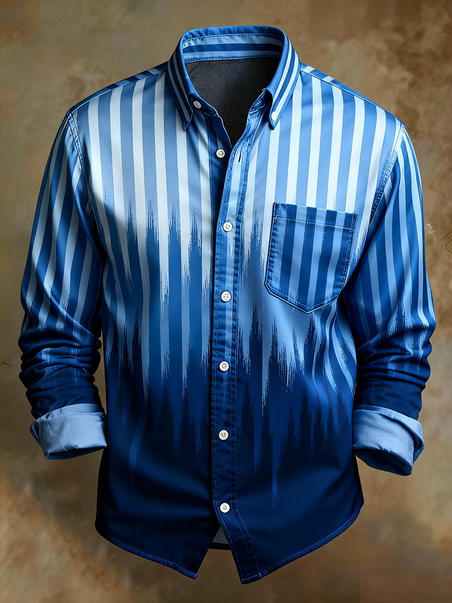 Camisa cómoda del estilo del negocio de la impresión retro del arte abstracto de los hombres