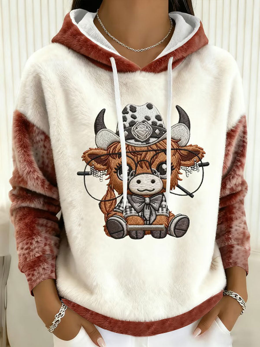 Top casual Highland Cow Art Print para mujer