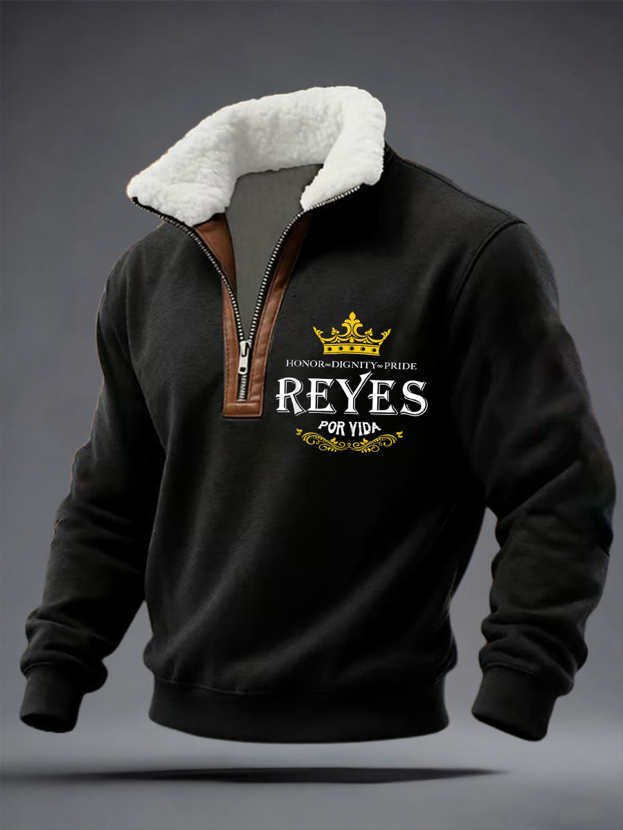 Los hombres de Puerto Rico Tres Reyes Día Arte Impreso Plush Stand Collar Camisa