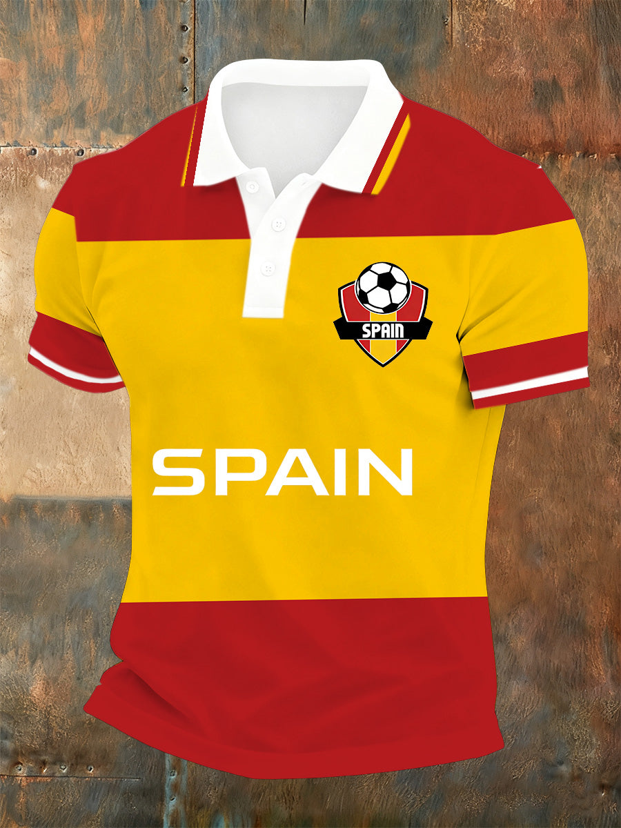 Polo conmemorativo de la impresión de la ayuda de la Copa del mundo de España 2026 de los hombres