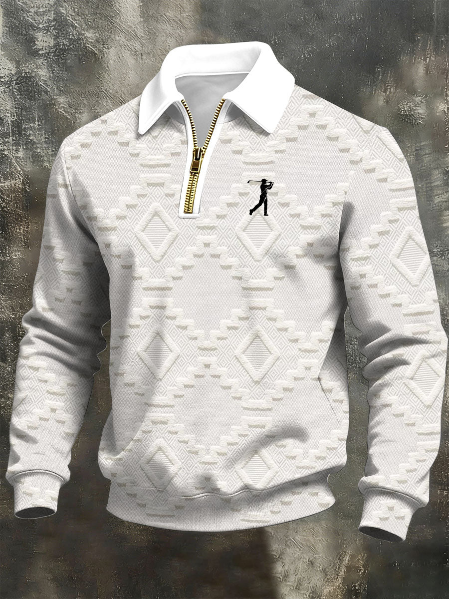Hombres Vintage Business Style Impreso Casual Sudadera