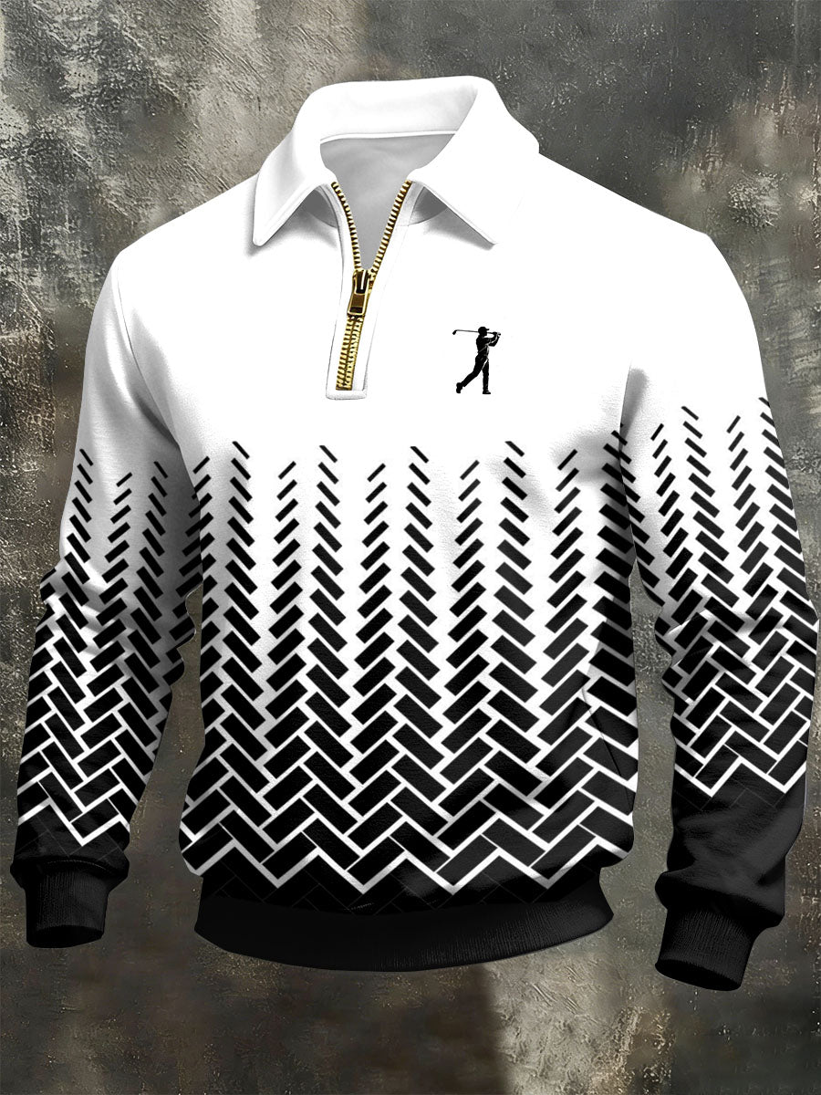 Hombres Vintage Business Style Impreso Casual Sudadera