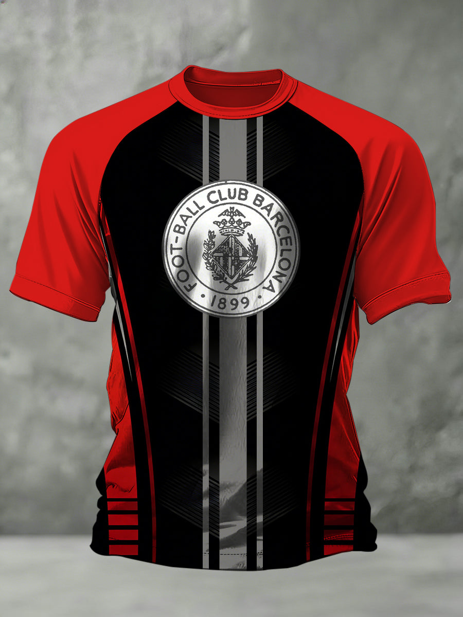 Camiseta Hombre Con Fútbol Barcelona-Estampado temático