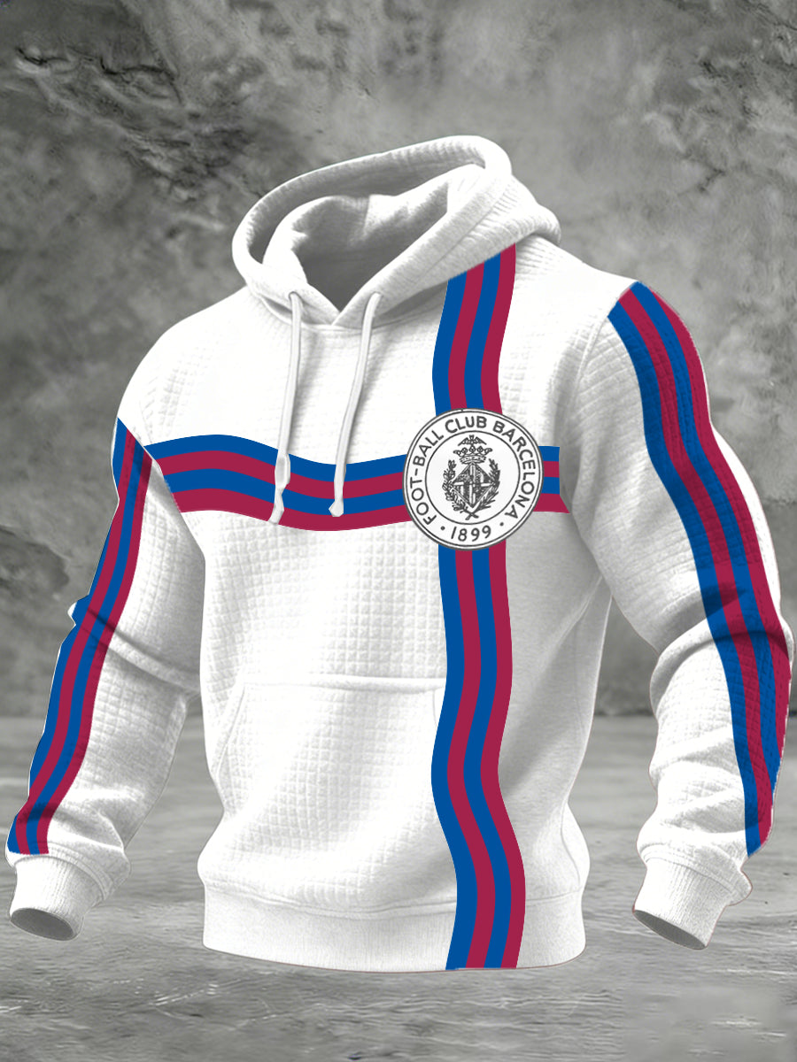 Sudadera estampada con temática de fútbol Barcelona para hombre