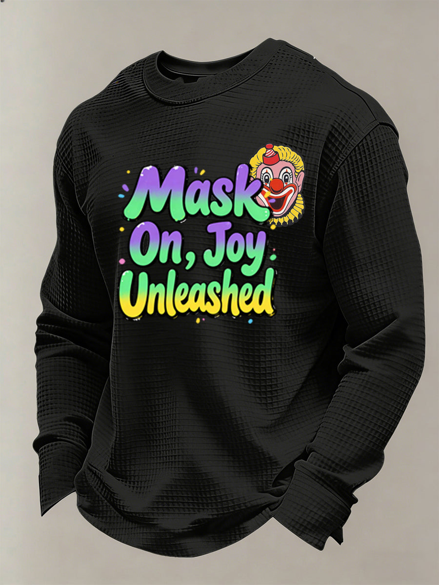Camisa de manga larga para hombre con estampado de carnaval francés agradable