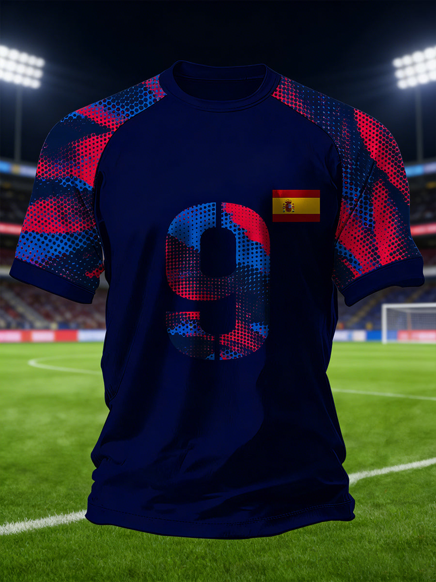Camiseta de hombre con estampado temático de fútbol español