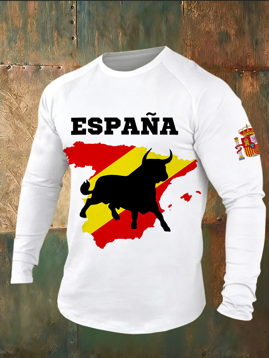 Camiseta casual con estampado de toros españoles para hombre