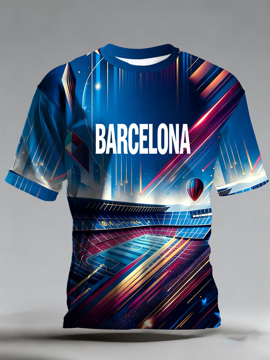 Camiseta británica del fan del fútbol de Barcelona de los hombres con diseño impreso