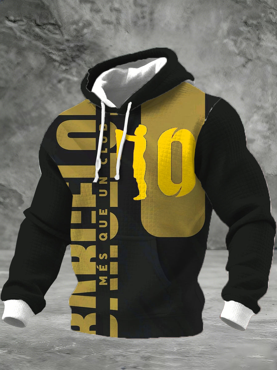 Sudadera con capucha impresa del equipo de fútbol de Barcelona para hombre