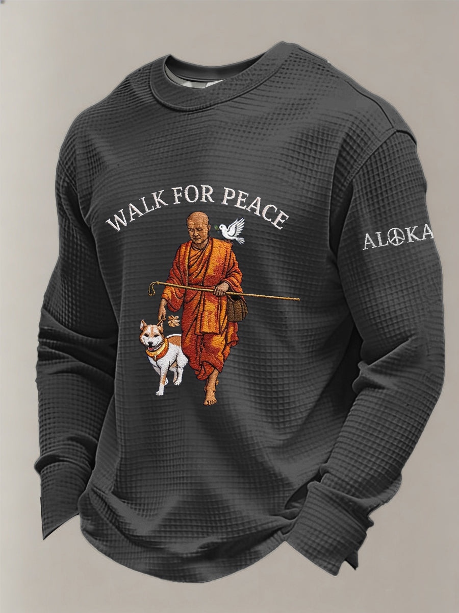Camiseta de manga larga Walk for Peace Waffle para hombre
