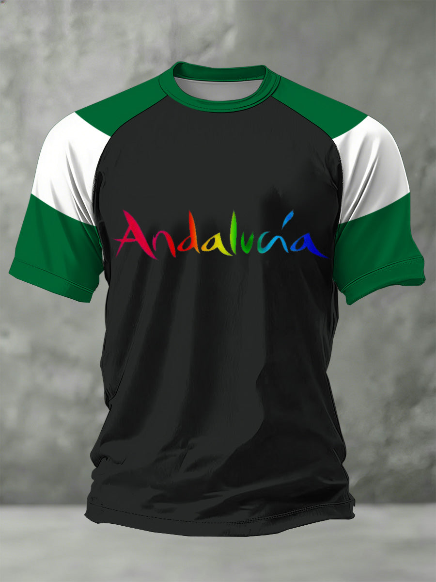 Camiseta impresa conmemorativa del día español de Andalucía de los hombres