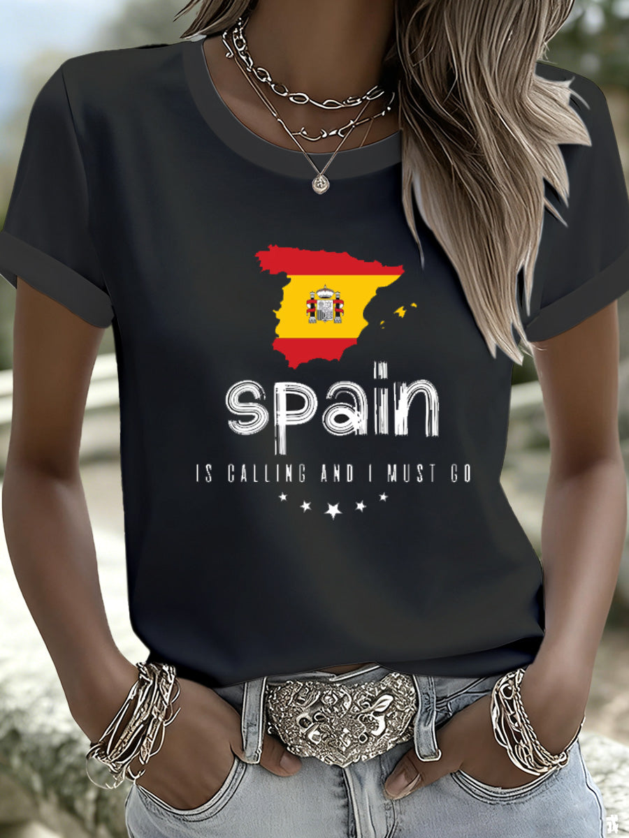 Camiseta con estampado de arte de inspiración española para mujer