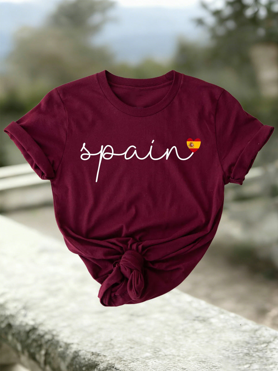 Camiseta con estampado de arte de inspiración española para mujer