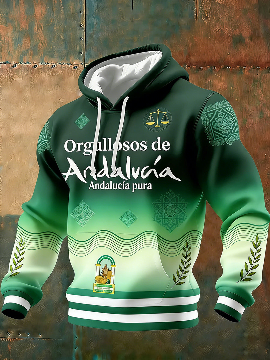 Sudadera con estampado de inspiración andaluza para hombre
