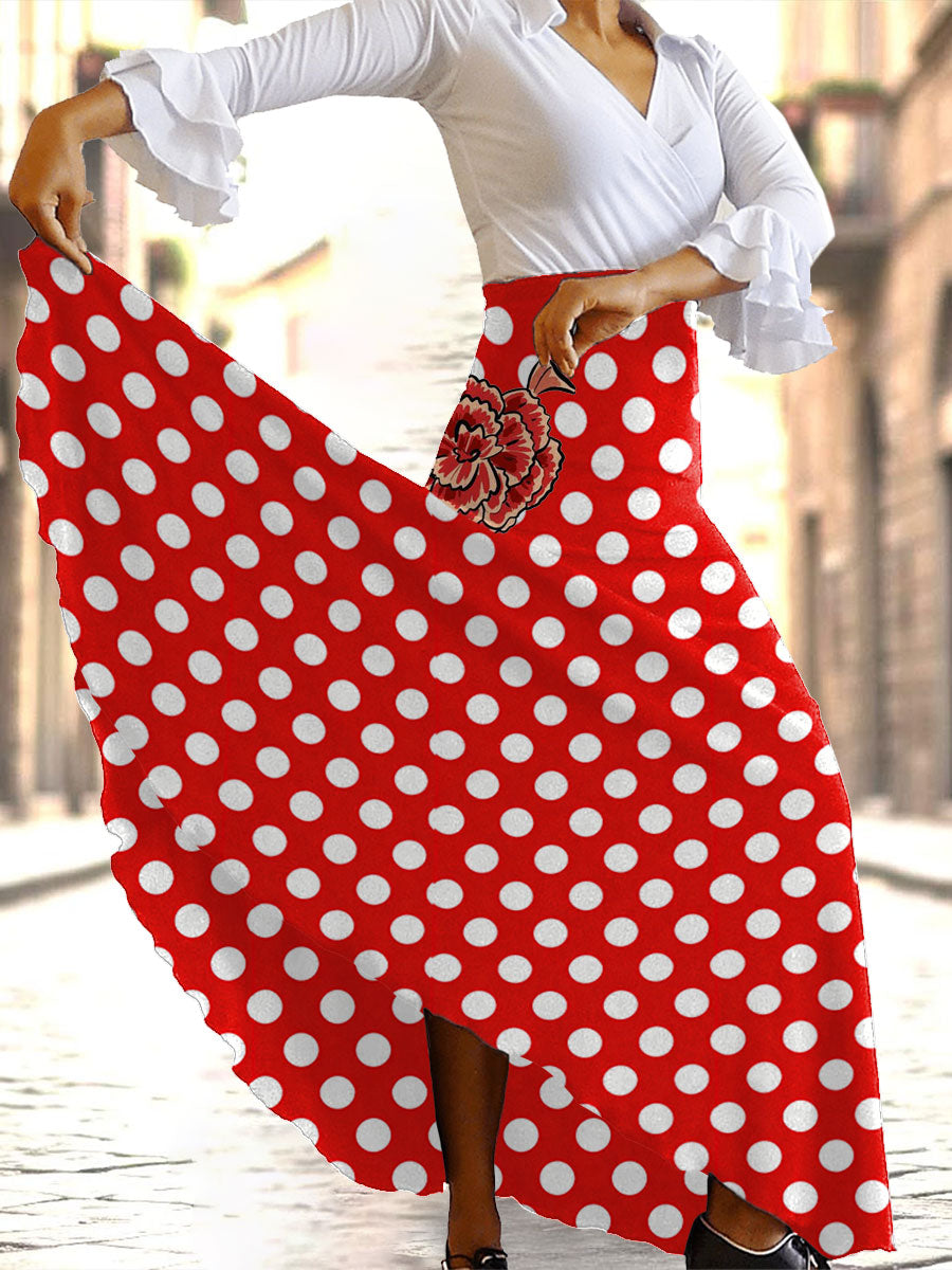 Falda con estampado artístico de la Feria de Abril para mujer