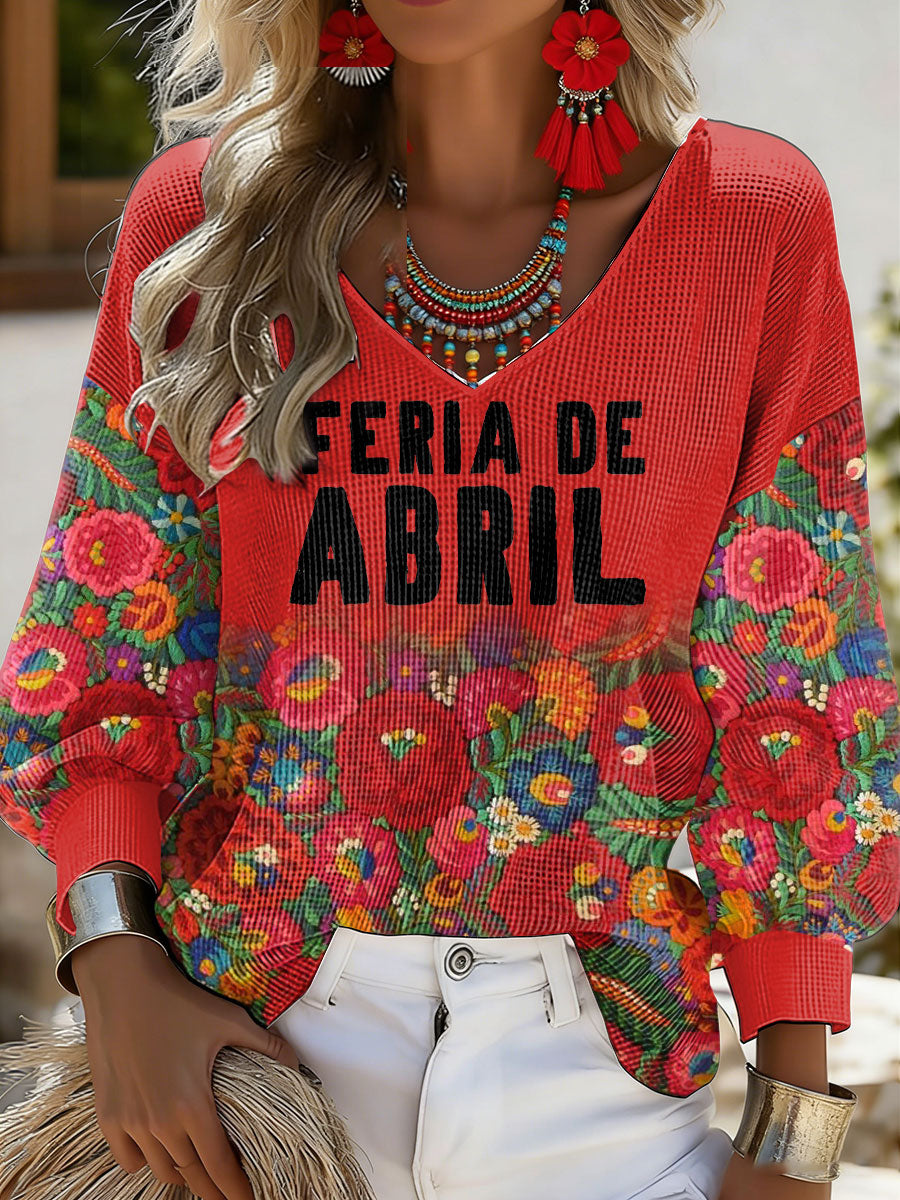 Camisetas estampadas con arte de la Feria de Abril para mujer