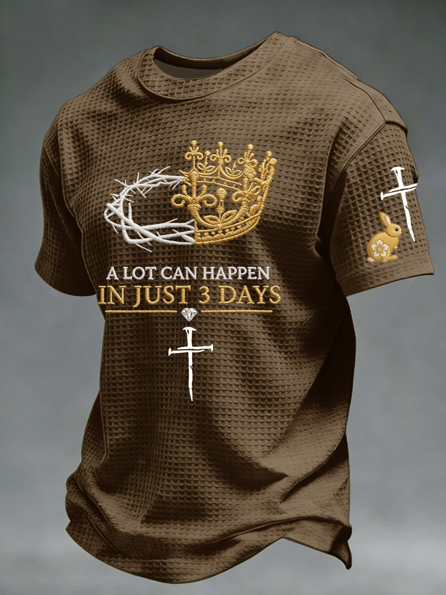 Men's A Lot Can Happen In 3 Days Waffle Short Sleeve Tee