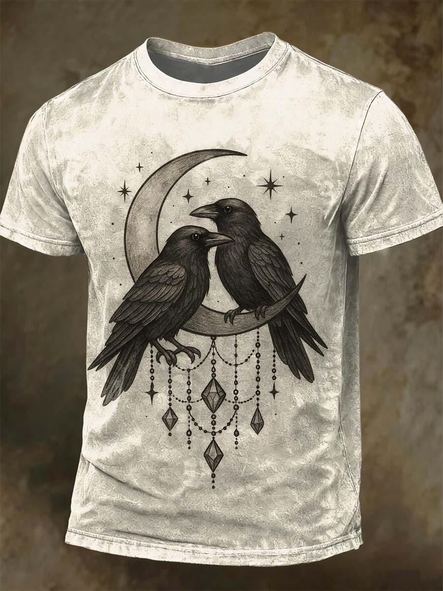 Camiseta casual de manga corta con estampado Crescent de Raven